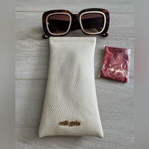 Cult Gaia Meira Tortoiseshell & Gold Sunglasses with case and cleaning cloth